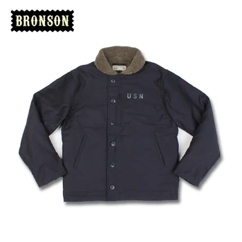 LÆS BESKRIVELSEN ! Bronson navy jakke dæk N1 mans kort design militære tyk, varm uld jakke
