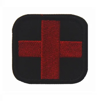 Magic stick 3D-Broderi patches loops og krog Røde Kors medicinsk redning Logo patches Mini cross broderi patches