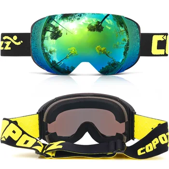 Magnet ski goggles Nye COPOZZ mærke dobbelt lag UV400 anti-fog store ski maske, briller skiløb mænd kvinder sne snowboard goggles