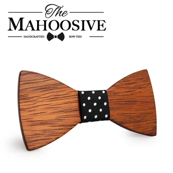 Mahoosive Gravata Plaid Træ Træ Bow Tie For Mennesket Bryllup Butterfly Design Slips til et Bryllup Gommen