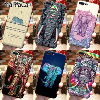 MaiYaCa telefon sag, Tilbehør, cover Til iPhone 7 plus Tilfælde Cute Baby Elefant i lilla og blå