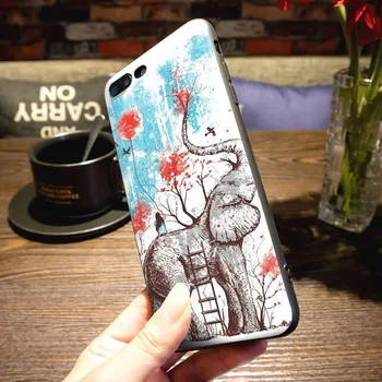 MaiYaCa telefon sag, Tilbehør, cover Til iPhone 7 plus Tilfælde Cute Baby Elefant i lilla og blå