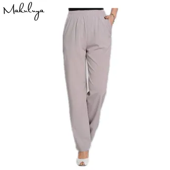 Makuluya 2017 Bedre faux silke bukser mode kvinders bukser høj elastisk varme plus størrelse 3XL bukser GRATIS GAVER BK
