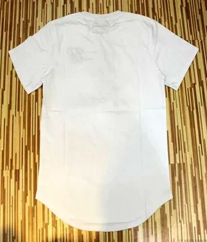 Man Si Tun 2018 Nye supbig sik silke siksilk T-shirt sort hvid plet lang style Hip Hop T-shirt, skjorter, Toppe Mænd tees Langline