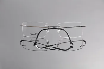Mand af mode Kvinder Uindfattede Titanium Briller Rammer Klar Linse Optiske Briller Ramme titanio gafas synd montura marco EV1353