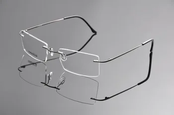 Mand af mode Kvinder Uindfattede Titanium Briller Rammer Klar Linse Optiske Briller Ramme titanio gafas synd montura marco EV1353
