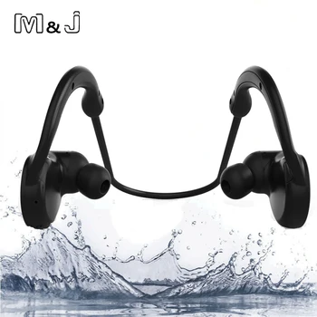 M&J M11 IPX7 Vandtæt Trådløs Bluetooth Stereo Headset Sport Svømme Øretelefon Med Mikrofon til iPhone, Samsung Xiaomi Bade