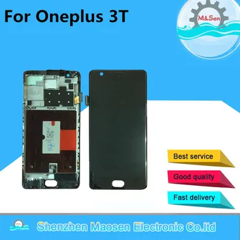 M&Sen Amoled For Oneplus 3T A3010 LCD-skærm+Touch panel Digitizer med rammen Sort/Hvid gratis fragt