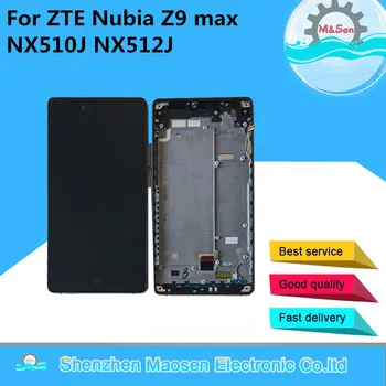 M&Sen Til ZTE Nubia Z9 antal NX510J NX512J LCD-skærm+touch digitizer med rammen sort gratis fragt