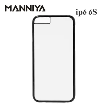MANNIYA 2D-Sublimation Blank Plast cover til iphone 6 6s med Aluminium Skær og tape Gratis Fragt!100pcs/masse