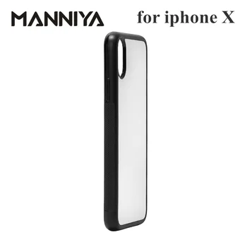 MANNIYA 2D-Sublimation Blanke gummi telefon-etui til iphone X med Aluminium Skær og lim Gratis Fragt! 100pcs/masse