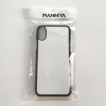 MANNIYA 2D-Sublimation Blanke gummi telefon-etui til iphone X med Aluminium Skær og lim Gratis Fragt! 100pcs/masse