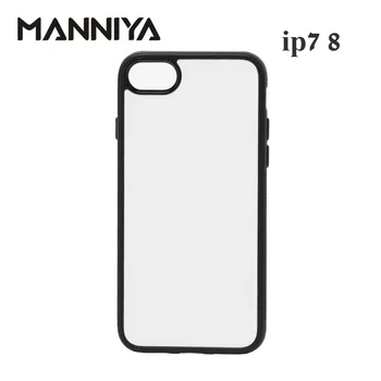 MANNIYA 2D-Sublimation Blankt TPU gummi+PC-Case til iphone 7 8 med Aluminium Skær og tape Gratis Fragt! 100pcs/masse