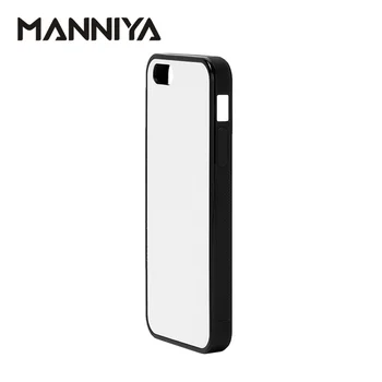 MANNIYA 2D-Sublimation Blankt TPU gummi+PC taske til iphone 5/5S/SE med Aluminium Skær og Lim Gratis Fragt! 100pcs/masse