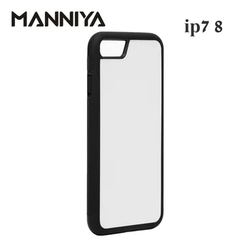 MANNIYA Blank 2D-Sublimation TPU+PC-Case til iphone 7 8 med Aluminium Skær og lim Gratis Fragt! 100pcs/masse