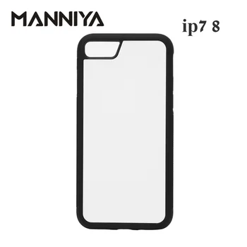 MANNIYA Blank 2D-Sublimation TPU+PC-Case til iphone 7 8 med Aluminium Skær og lim Gratis Fragt! 100pcs/masse