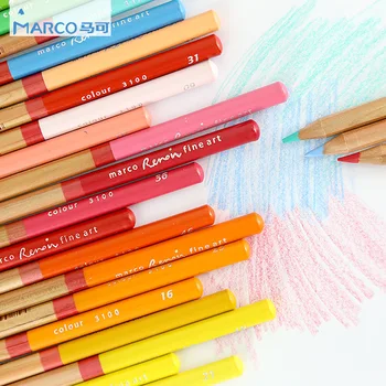 Marco Renoir 24/36/48/100 Farve fedtet Professionelle Kunst Farve Blyanter i box 3100 lapices de colores 72 School Kunst Forsyninger