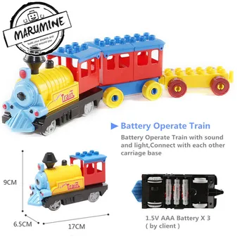 Marumine batteridrevet Duplo Tog-Legetøj byggesten Børn Pædagogisk Legetøj Gave Elektriske Tog for Børn