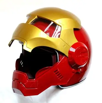 Masei cykel, scooter, motorcykel Røde golden Klassiske iron man-hjelm, motorcykel hjelm halv hjelm open face hjelm casque motocross