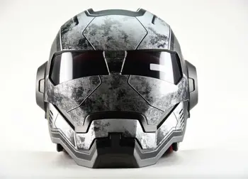 Masei krigsmaskine Grå Herre dame IRONMAN Iron Man-hjelm, motorcykel hjelm halv hjelm open face hjelm ABS casque motocross