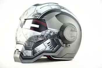 Masei krigsmaskine Grå Herre dame IRONMAN Iron Man-hjelm, motorcykel hjelm halv hjelm open face hjelm ABS casque motocross