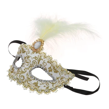 Maske-Maske med Fjer, Venetiansk Stil fra det Hvide Guld X Karneval Del