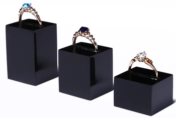 Masse af 3 Sort eller Klar Akryl Ring Vise Indehaveren Ring Displayet Stå Akryl Smykker Display Smykker Holder