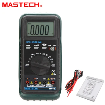 MASTECH MY68 Håndholdte LCD-Auto/manuel Vifte DMM Digital Multimeter DC-AC Spænding Strøm Ohm Kapacitans Frekvens Meter