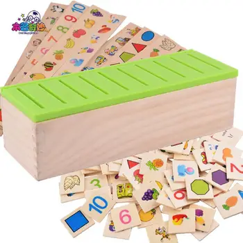 Matematisk Viden Klassificering Toy Montessori Børn Børn Tidlig Pædagogisk Legetøj Kognitive Matchende Læring Træ Kasse