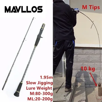 Mavllos Langsom Jigging fiskestang C. W. 30-200g/80-300 g Ultra Light High Carbon Fiskeri Støbning Stang Spinning 45cm Stang Håndtag