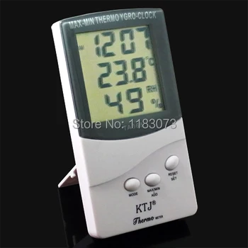 MAX-MIN-LCD-Husholdning Digital Termometer Hygrometer Temperatur Thermo Hygrometre Med Uret Stå TA 368 Gratis Fragt