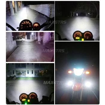 MAXGTRS H4 LED Motorcykel Forlygte HS1 Pære BA20D 30W 4800LM Flip Chip Moto lys Knallert KMT EXC ATV Lampe Perfekt Hi-Lo Beam