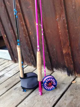 Maximumcatch 5WT 9FT Pink fluestang 4Pieces Medium-Hurtig Flue fiskestang Til Damer