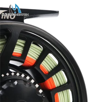 Maximumcatch Tino 5/6wt trykstøbning af Aluminium Fly Fishing Reel Sort Farve Flyve Hjul med 5/6wt Flyve Line Combo