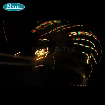 Maykit 360 graders twirling LED fiberoptiske pisk med fuld 3W RGB farveskift til dans