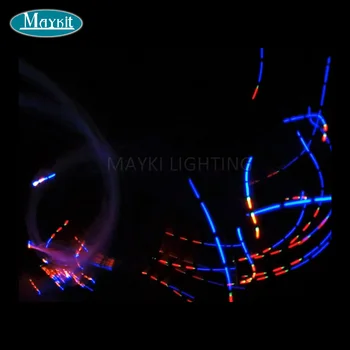 Maykit 360 graders twirling LED fiberoptiske pisk med fuld 3W RGB farveskift til dans