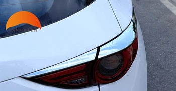 Mazda CX5 CX-5 2017 2018 Chrome Bageste baglygte Lampe Dække Trim Baglygte Støbning Pynt Surround Ramme Øjenlåg Tilbehør