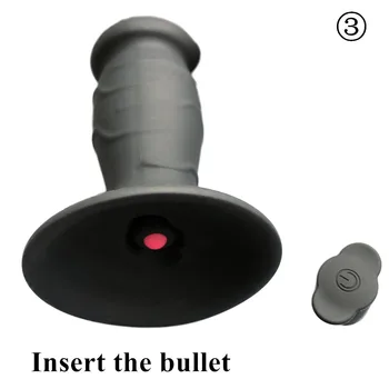 Medicinsk silikone, vandtæt 10 hastigheder vibrerende store tykke anal plug med en stabil suge-kop anal butt sex toy vibrator