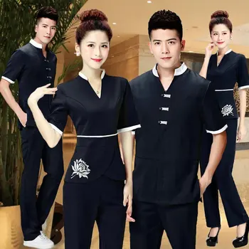 Medicinsk tøj kvinder sygeplejerske uniform bukser, der passer korte tunika pullover skjorte og bukser sygeplejerske til medicinsk passer uniform DD293 F