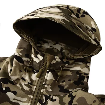 Mege Mærke Camouflage Militære Mænd Hooded Jakke, haj hud Softshell Hærens Taktiske Pels, Multicamo, Skov, A-TAC, PÅ-FG