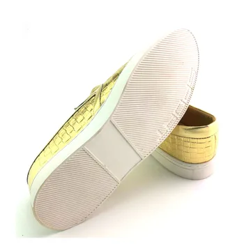 Meget Mode herre pu læder guld Natklubber sko mænds læder casual Flade sko slip på Sneakers sko stor størrelse 38-47 AA-23