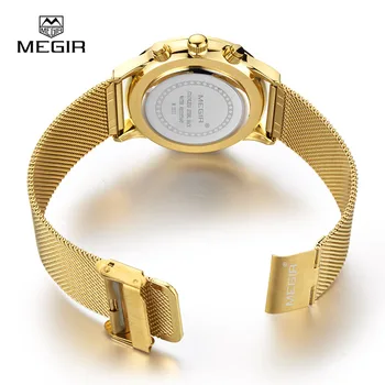 MEGIR mode for mænd mekaniske ure casual rustfrit stålnet band armbåndsur mand lysende dress ur til mænd 2011G