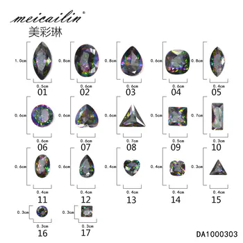 Meicailin Sort 5pcs 3D Nail Art Dekorationer Akryl Diamant Figurer Rhinestones Til Søm Kunst Tilbehør Til Nail Art Design