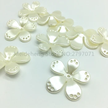 Meideheng ABS Pearl kronblade cremet hvid Sun flower Headdres Brude kostume dekoration Overdrevet store blade 33 mm 43