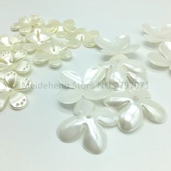 Meideheng ABS Pearl kronblade cremet hvid Sun flower Headdres Brude kostume dekoration Overdrevet store blade 33 mm 43