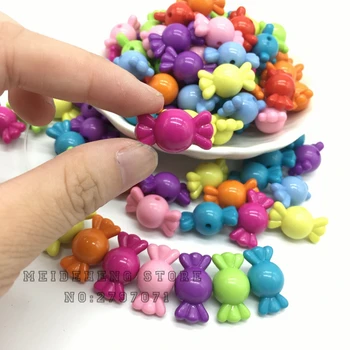 Meideheng søde Candy sløjfeknude perler Til smykkefremstilling Børns armbånd tilbehør DIY Håndværk, Håndarbejde Tilbehør 35pcs/taske
