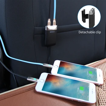 MEIDI Bil Oplader 4 Ports USB & cigartænder-Adapter Med 2M Kabel, Universal USB hurtig oplader til Mobiltelefoner, Tablet