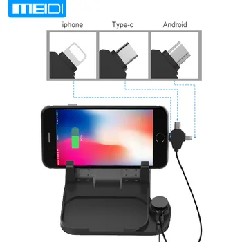 MEIDI Mobiltelefon, Bil, Telefon står Med Oplader, USB-Kabel Til iPhone, Samsung Type-c Justerbare Beslag Magnet-Stik