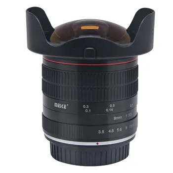 Meike 8mm f/3.5 Ultra HD Faste Ikke-Zoom Fiskeøje Linse til Canon EF-Mount EOS Rebel 70D 100D 300D 500D 600D 650D 1000D XT-XS XTi