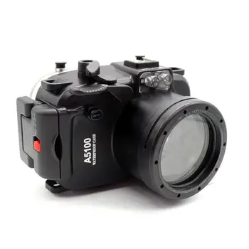 Meikon 40M/130FT Vandtæt Undervands Kamera hus Hårdt etui til Sony A5100 16-50mm Linse + Rødt Filter 67mm